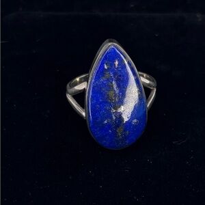 Bold Lapis Lazuli Sterling Silver 925 Size 9 Statement Ring